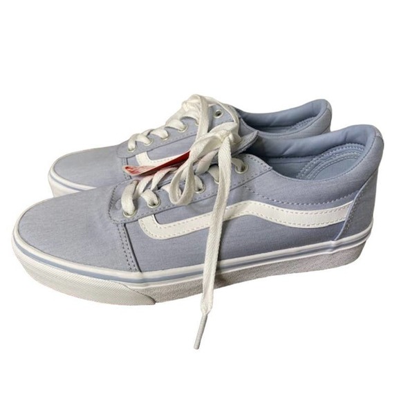 Vans Ward Womens Size 9.5 Wide Shoes Sneakers Casual Low Tops Chambray Blue - Picture 3 of 7